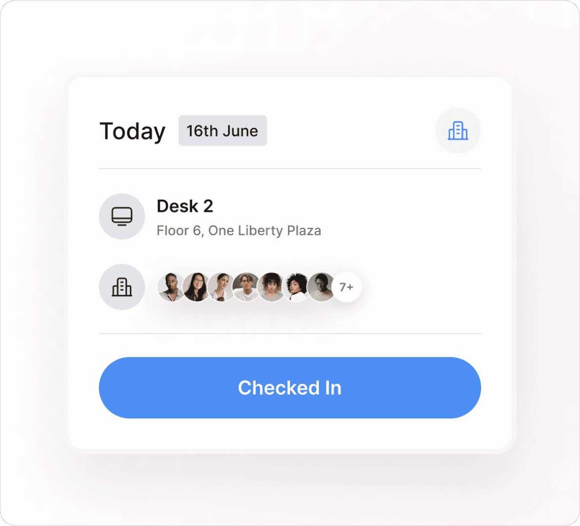 An illustration of an employee who has checked into their booking