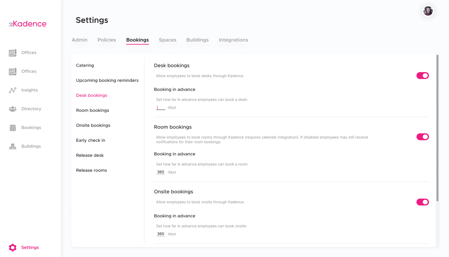 Advanced space booking window to help hybrid workplaces manage their bookings and spaces