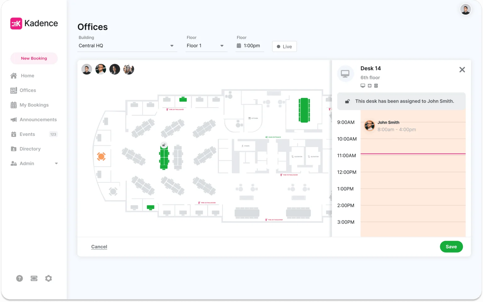 Kadence's interactive floorplan showing better space restriction visibility