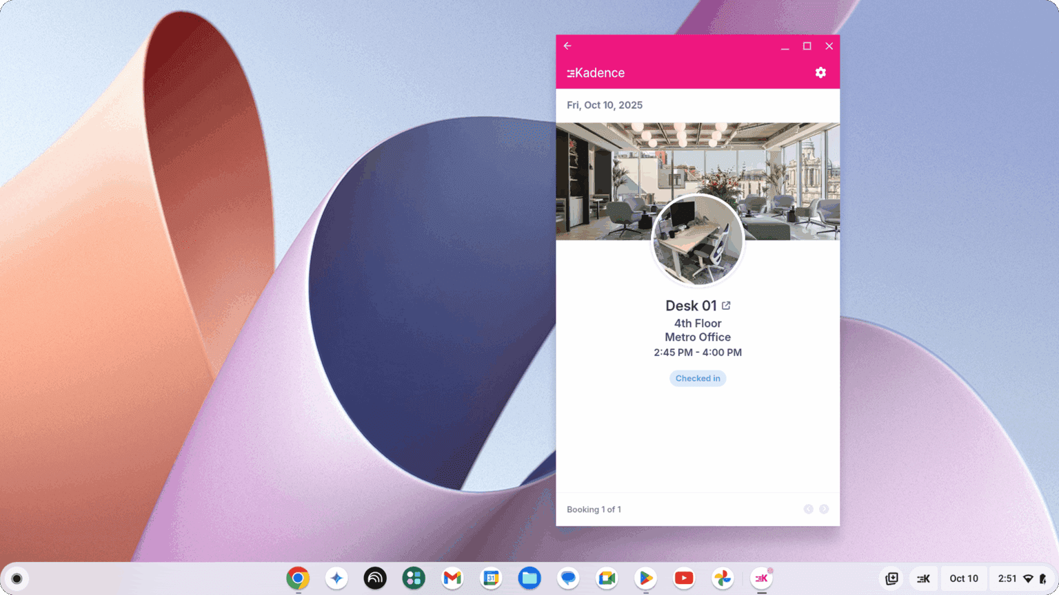 The Kadence Agent Desktop App on a Chromebook.