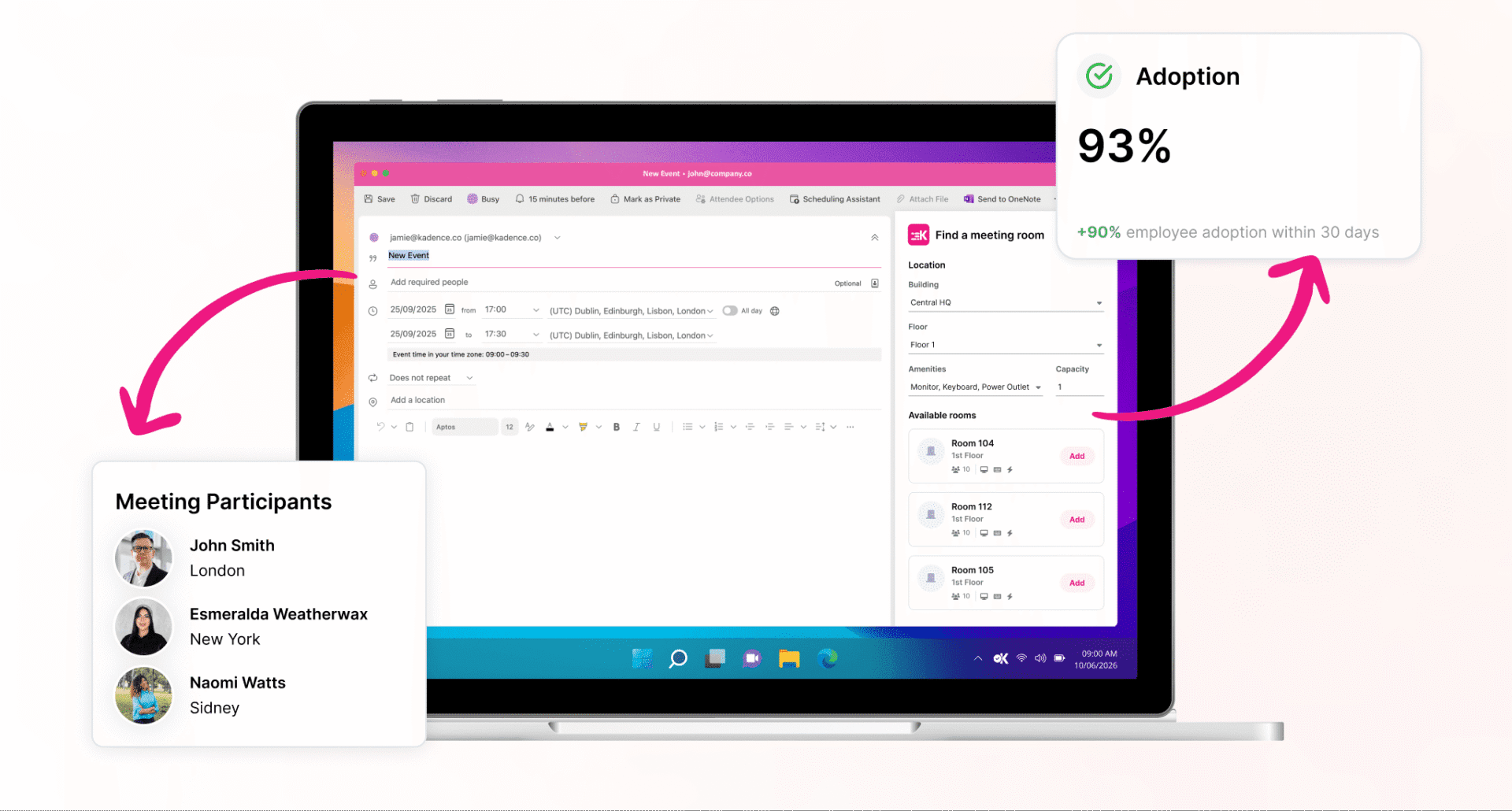 A stylized design of the Kadence and Outlook plug-in.