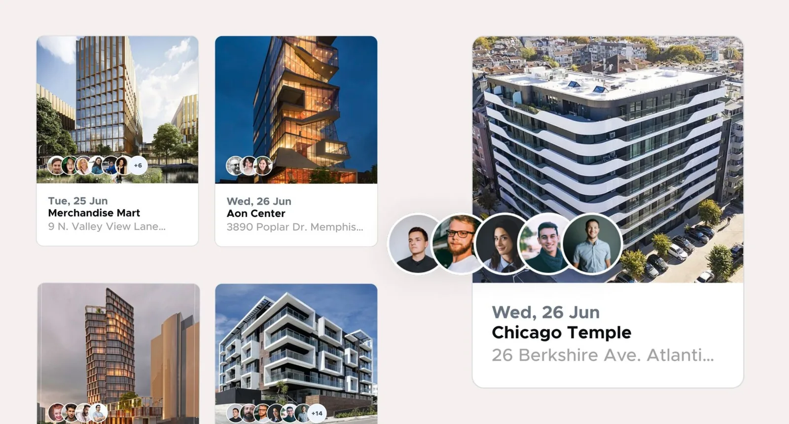 Kadence Flex: flexible workspaces with the dates and teammates booked at each one