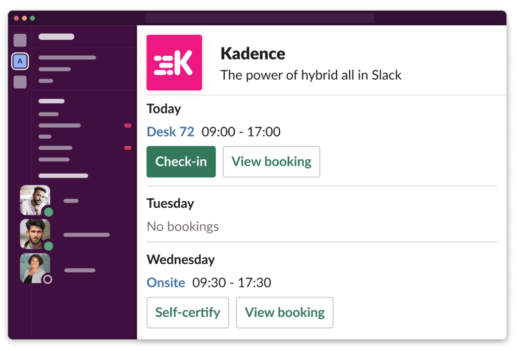 Slack desk booking integration