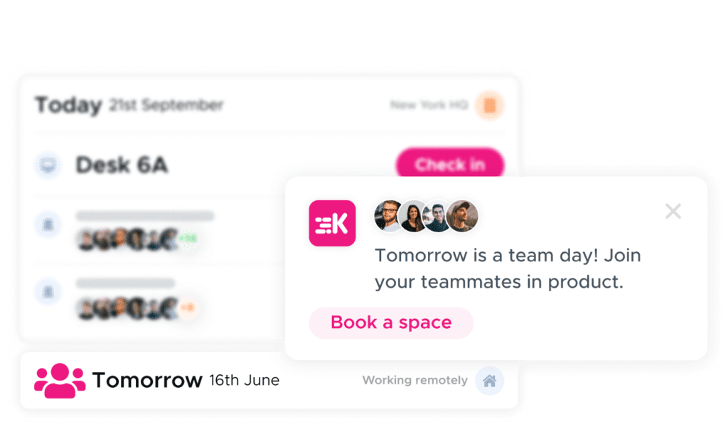 Get smart booking suggestions whenever your team are going to the office with team coordination and scheduling software