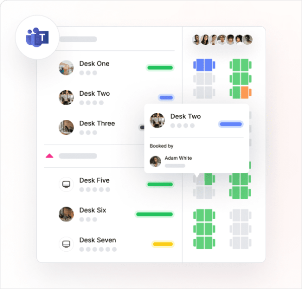 Workplace Management Software helps your teams book desks on an office floormap