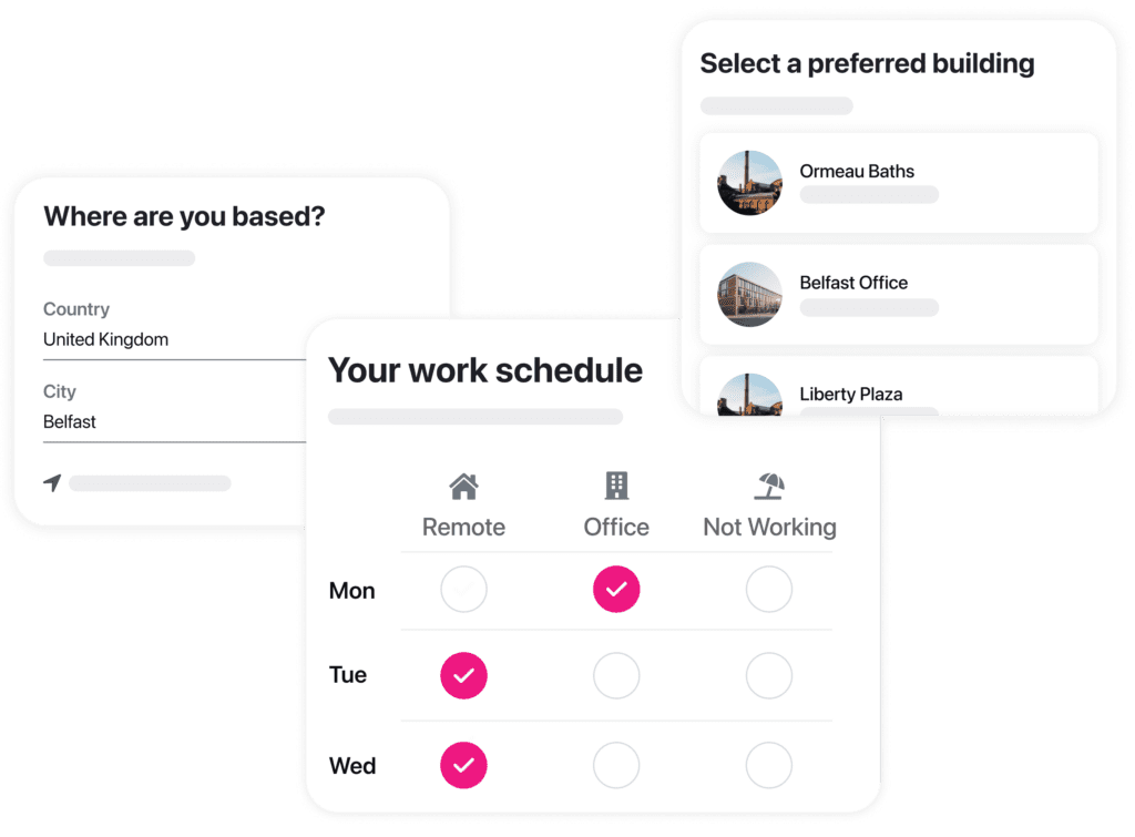 Am illustration of employe profiles work preferences.
