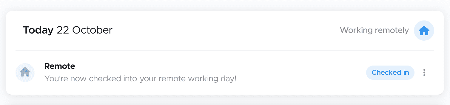 Checking into your remote working day on October 22nd.