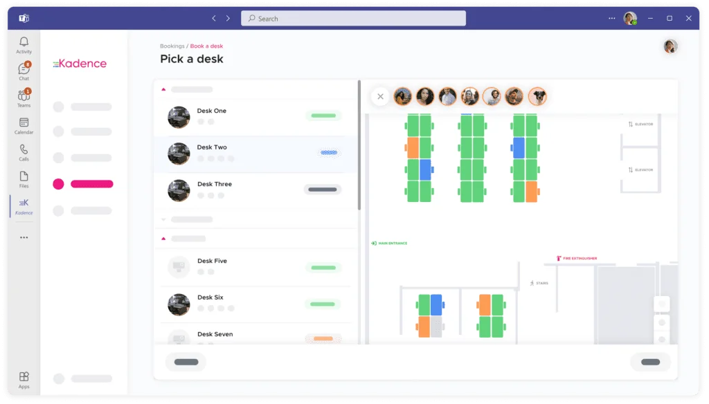 Illustration of Interactive Office Floorplan in MS Teams