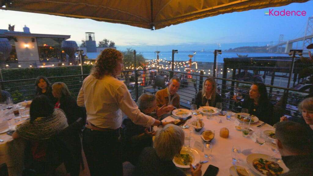 The Kadence team hosting a dinner in San Francisco
