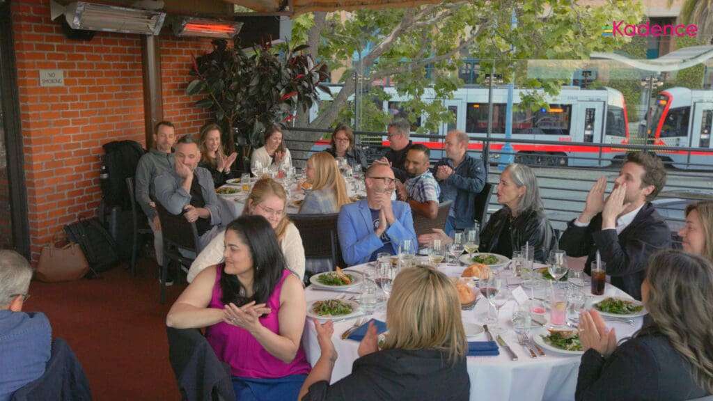 The Kadence team hosting a dinner in San Francisco