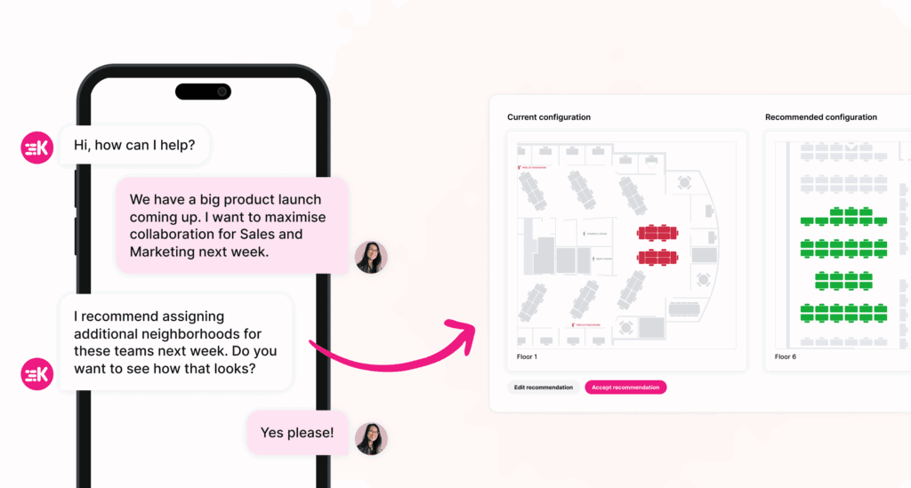 A stylised design of Kadence AI booking recomendations. 