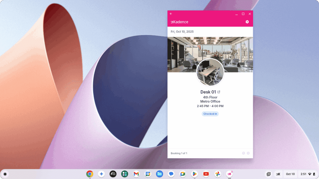 The Kadence Agent Desktop App on a Chromebook.
