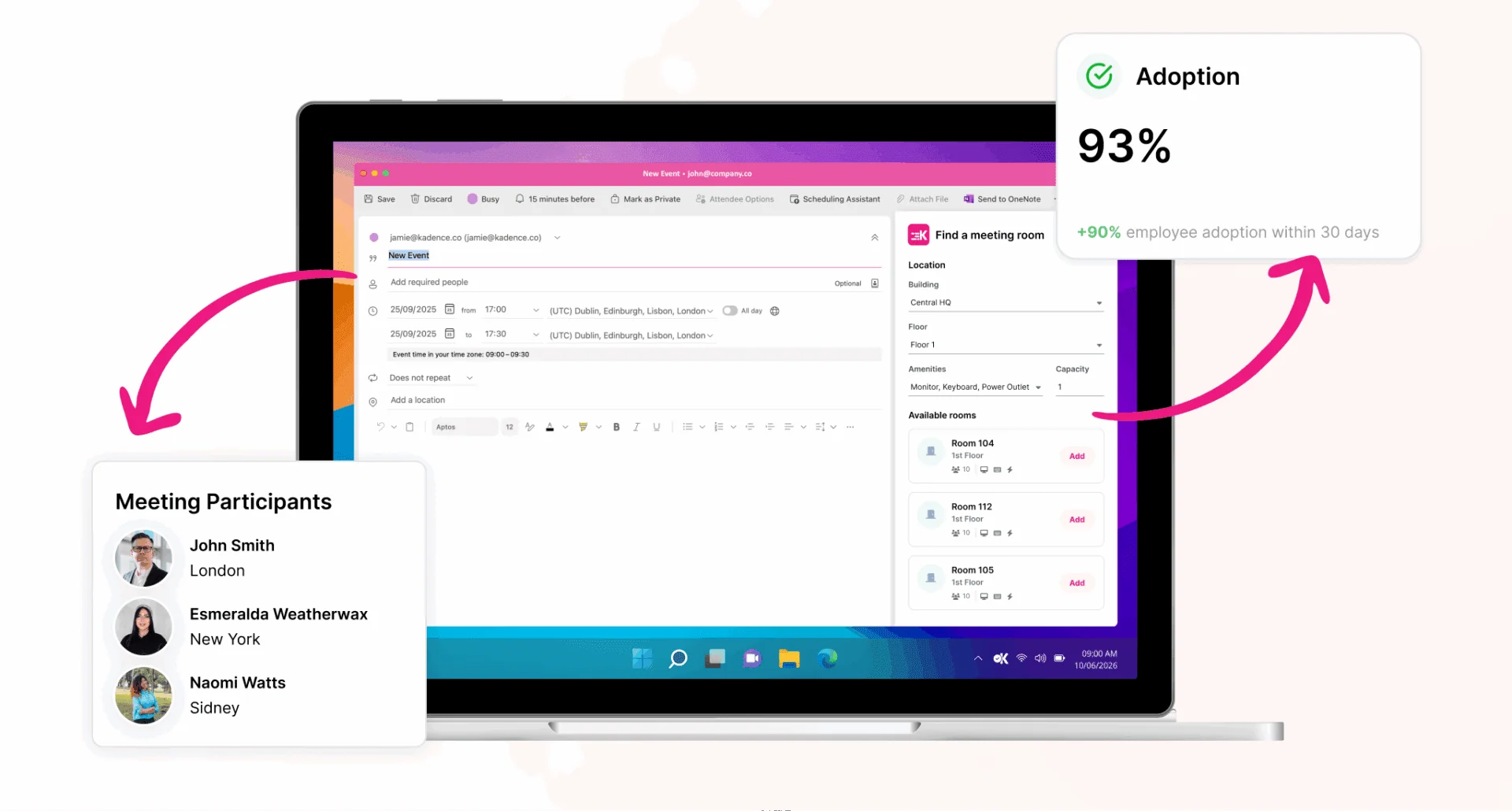 A stylized design of the Kadence and Outlook plug-in.
