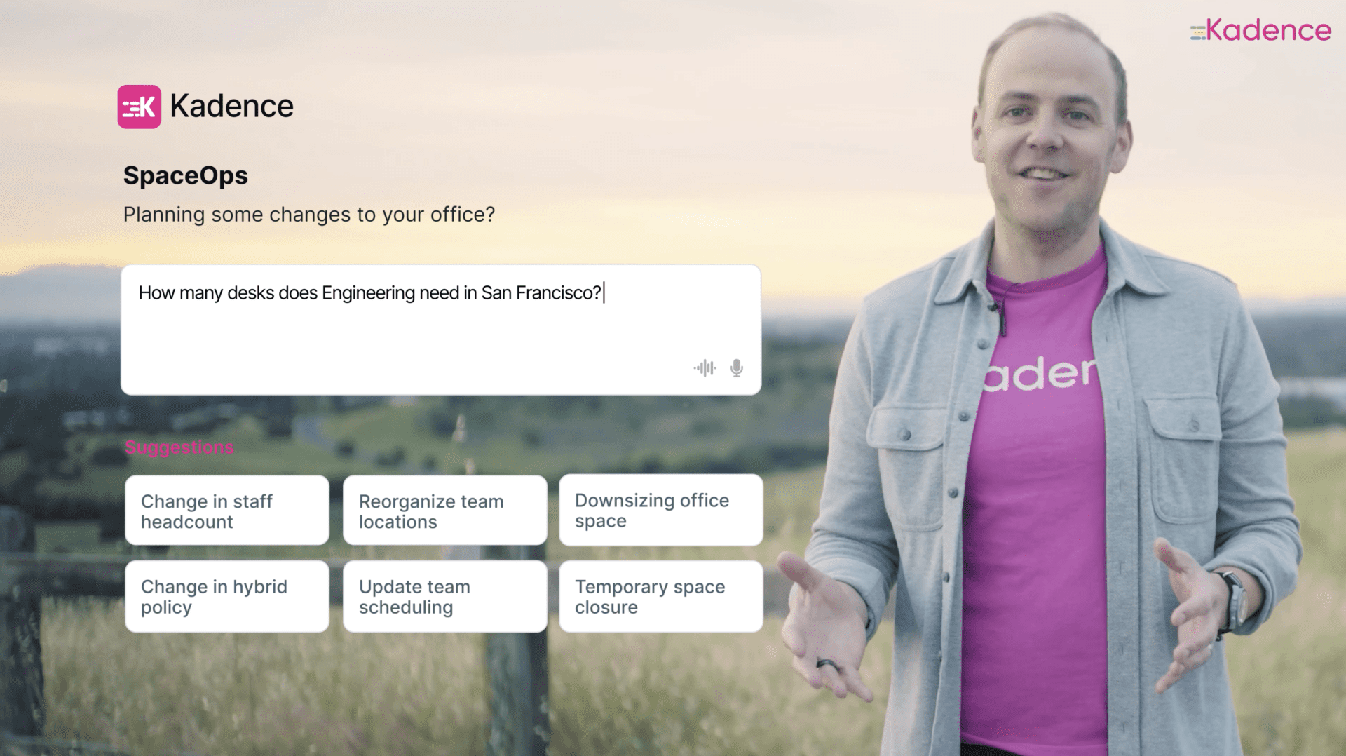 Video showing SpaceOps AI-powered space planning agent in action